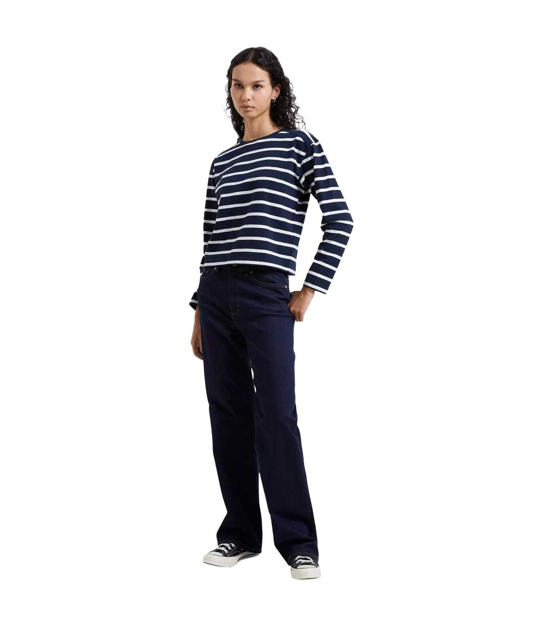 T-shirt Motif/style À Rayures Rallie Femme Blanc Marine French Connection-1