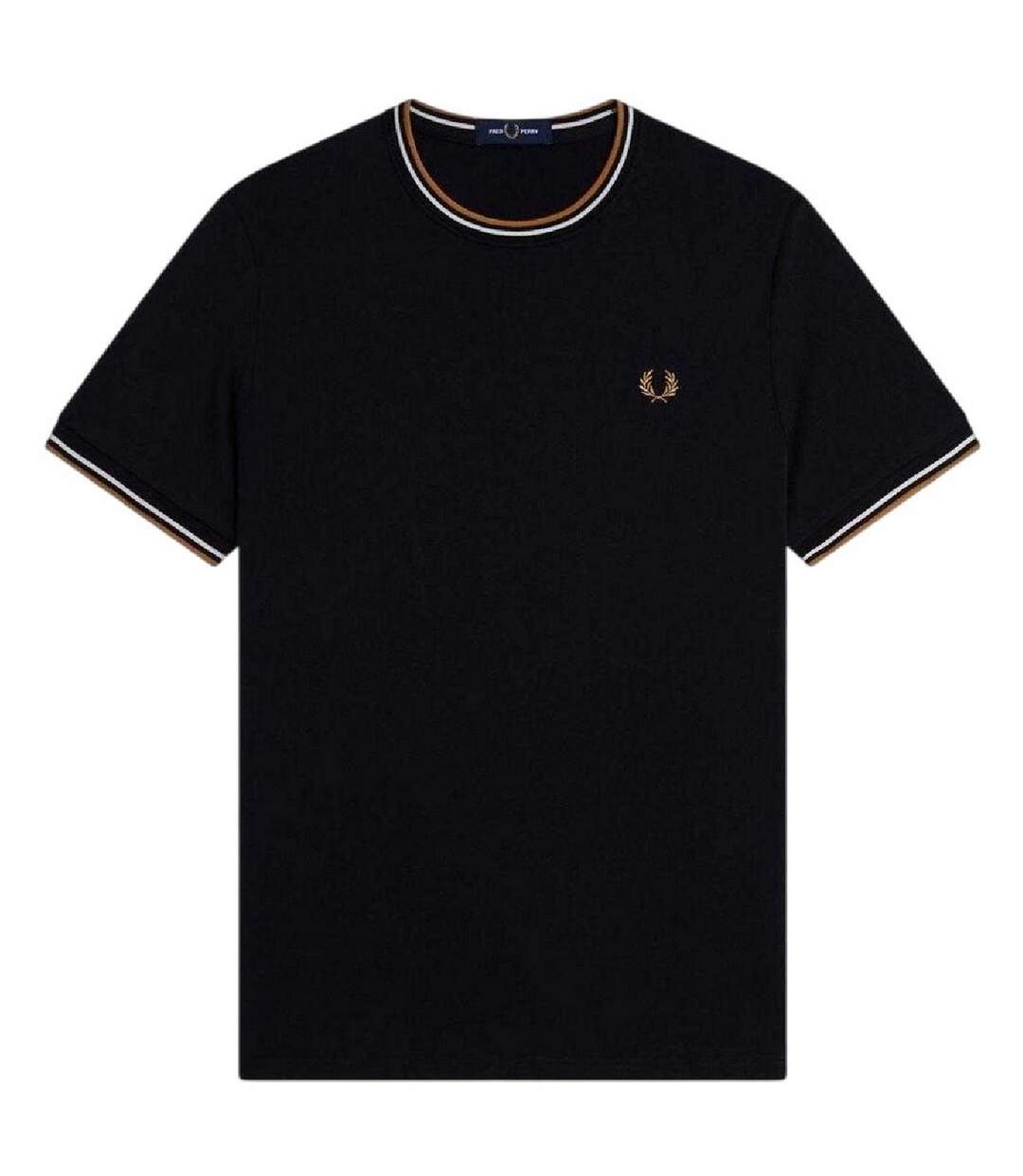 T-shirt Motif/style Rayure Contrastée Sur Bord Homme Noir Fred Perry-2