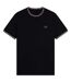 T-shirt Motif/style Rayure Contrastée Sur Bord Homme Noir Fred Perry-2