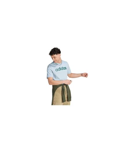T-shirt Style Logo Brodé Essentials Linear Homme Bleu Clair Adidas