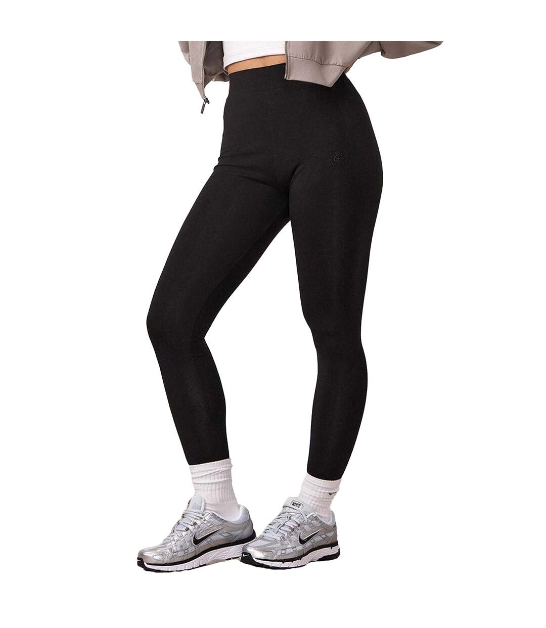 Legging Motif/style Logo Brodé Femme Noir Gym King-1