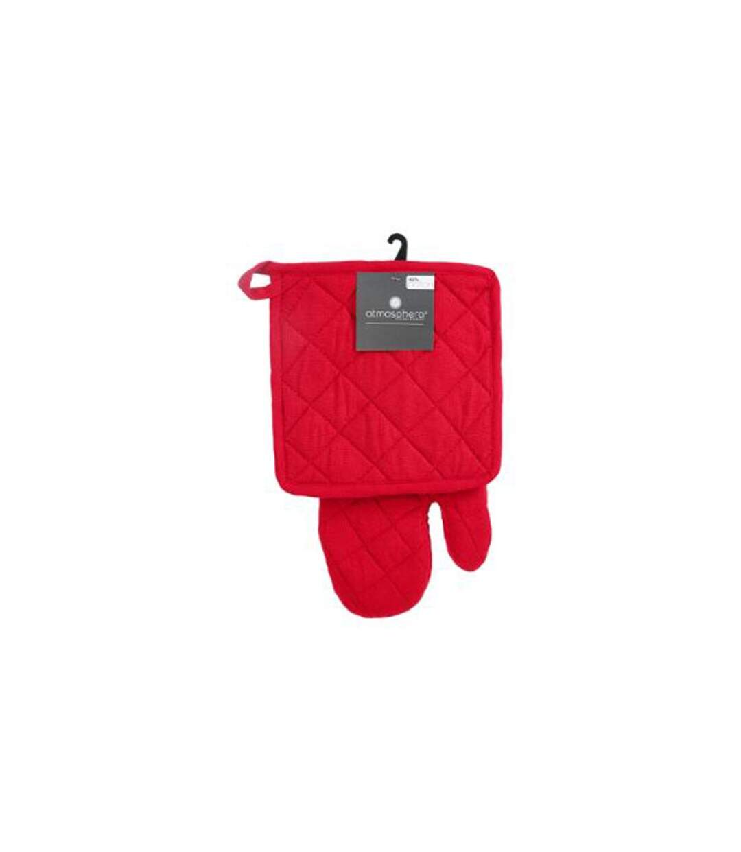 Gant & Manique de Cuisine Coton 33cm Rouge-2