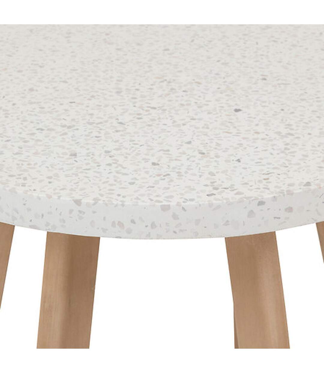Table de jardin d'appoint ronde en bois et béton LEMINDO - Marron-5
