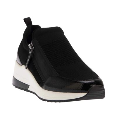 Womens/ladies ellens wedge trainers black Dune London