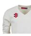 Unisex Adult Embroidered Logo Jumper Cream Gray-Nicolls-2