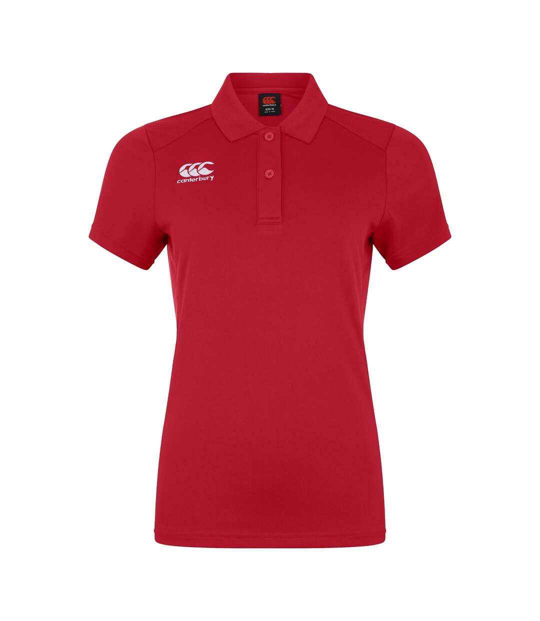 Womens/ladies Club Dry Polo Shirt Flag Red Canterbury-2