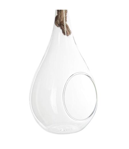 Vase Suspendu & Corde Goutte 25cm Transparent