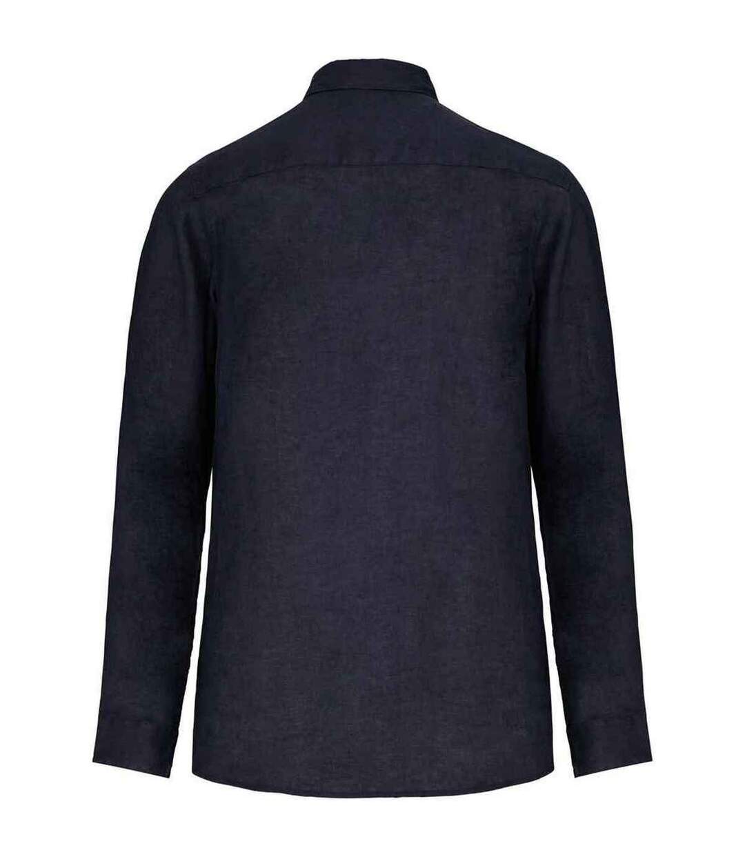Mens Linen Long-sleeved Shirt Navy Spasso-2