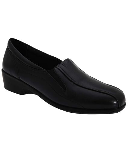 Mod Comfys Womens/Ladies Flexible Slip-On Twin Gusset Shoes (Black) - UTDF157