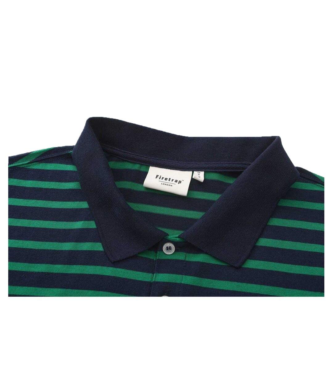 Mens Classic Striped Polo Shirt Blue Firetrap-4