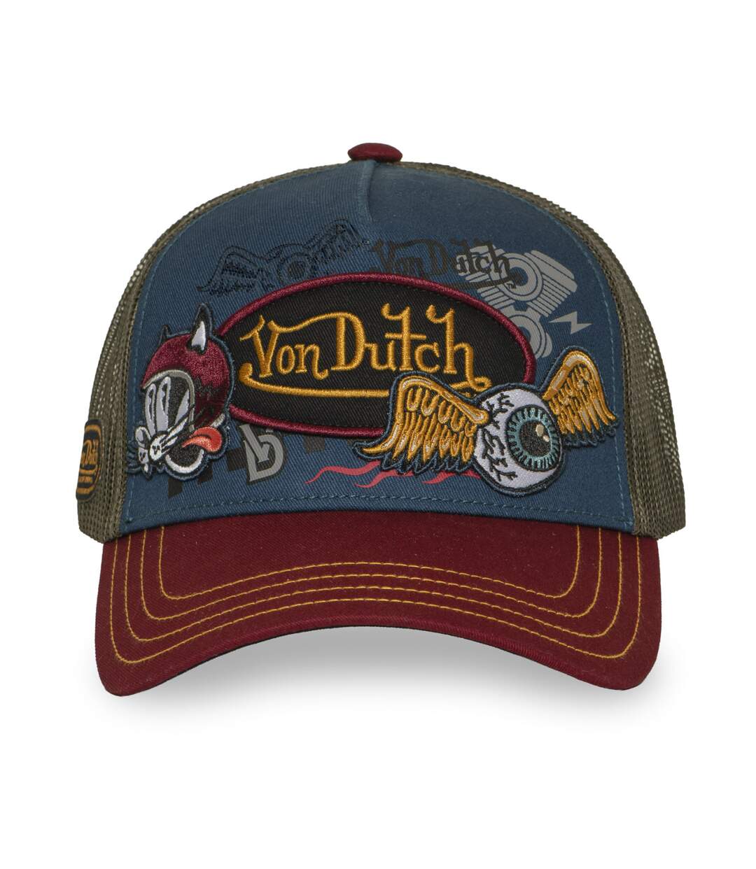 Casquette trucker filet avec patch et print Patches20 Vondutch-2