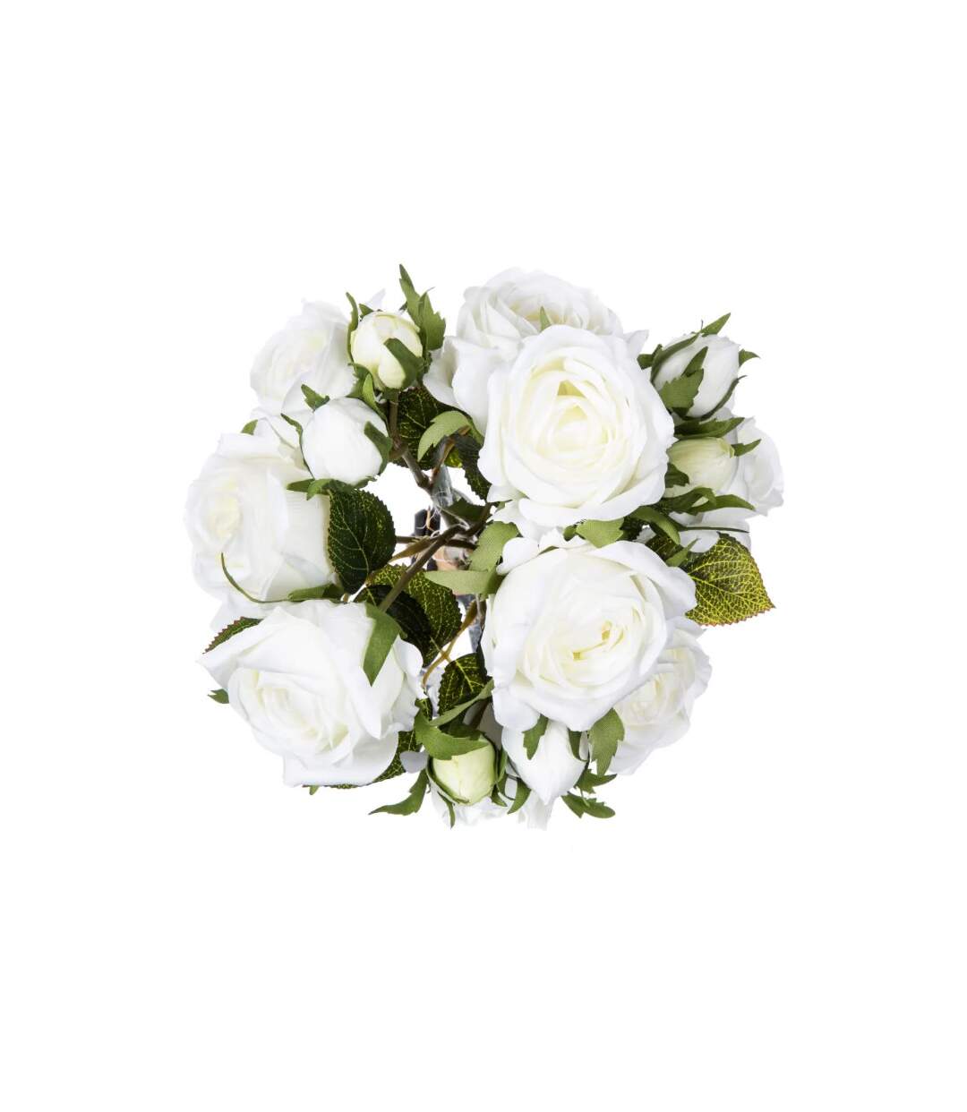 Bouquet de Fleurs 14 Roses 40cm Blanc-2