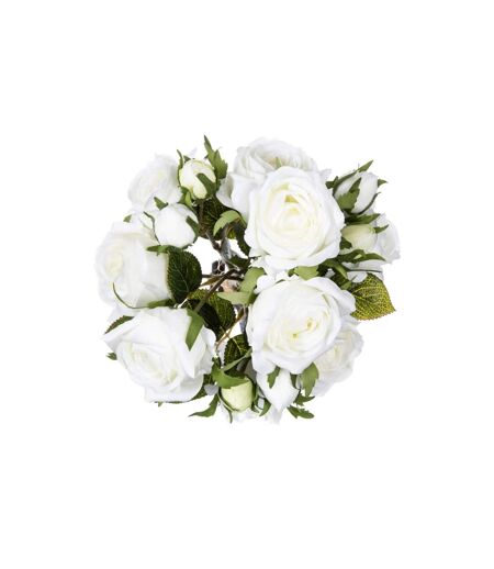 Bouquet de Fleurs 14 Roses 40cm Blanc