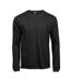 Tee Jays Mens Slim Long-Sleeved T-Shirt (Black)