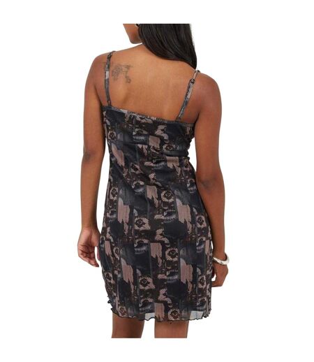 Robe À Bretelles Femme Gris Noir Brave Soul