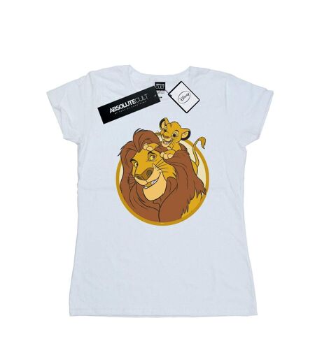 Disney T-shirt en coton Le Roi Lion Mufasa et Simba - Femme/Ladies (Blanc) - UTBI25068