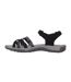 Womens/ladies Salina Cross Strap Leather Walking Sandals Black Grey Karrimor-3