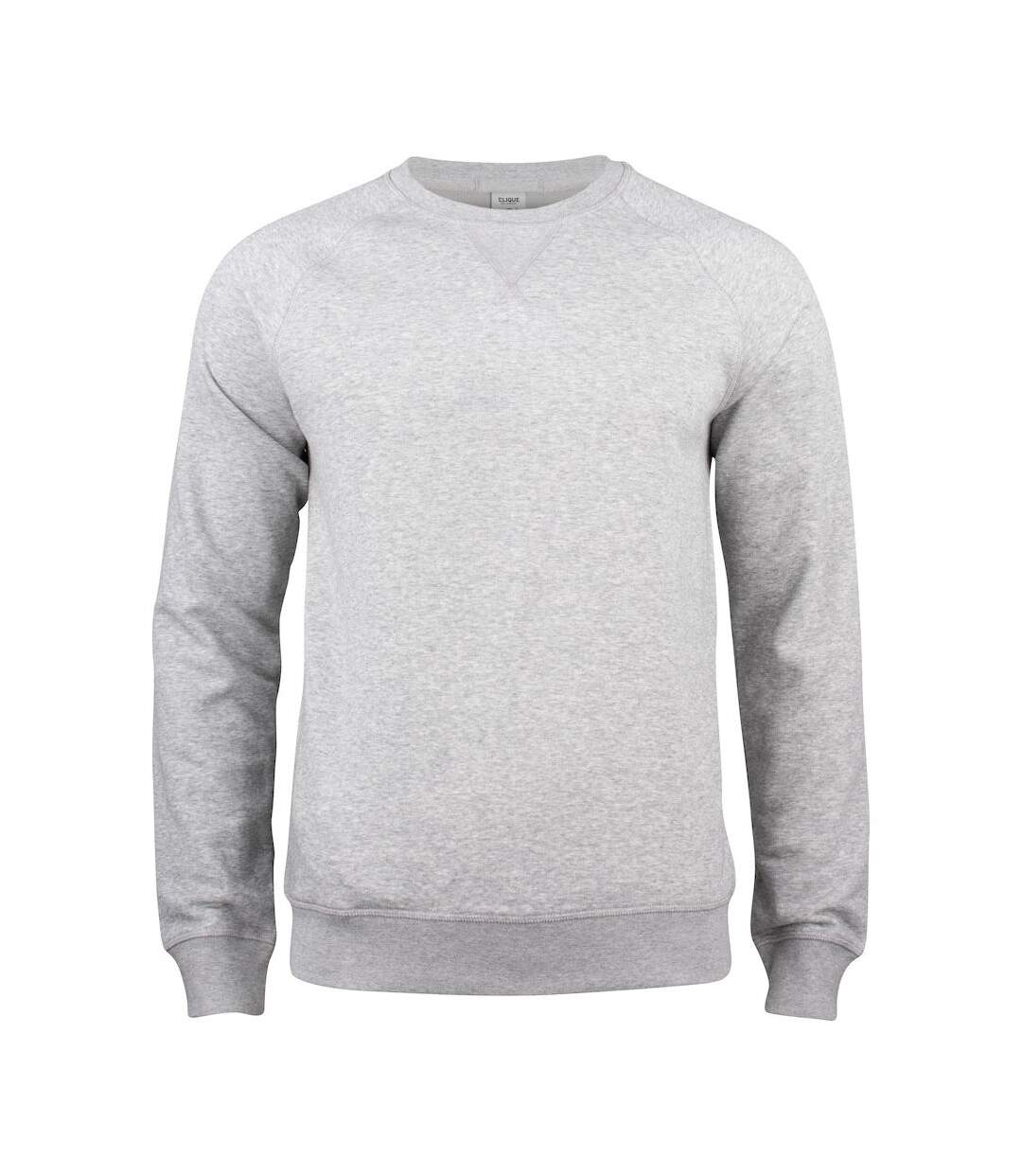 Mens Premium Melange Sweatshirt Grey Melange Clique-1