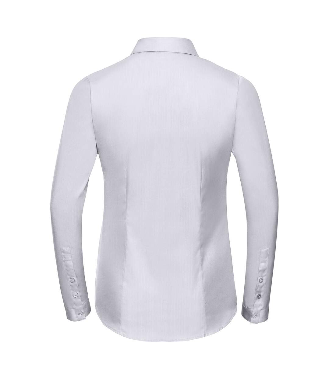 Womens/ladies Herringbone Long-sleeved Shirt White Russell Collection-2