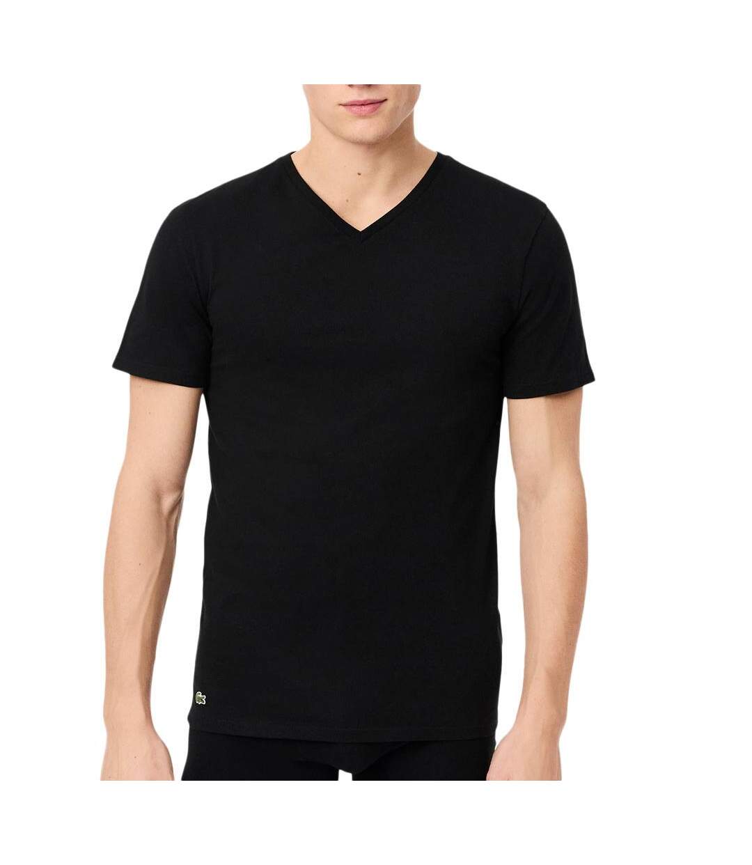 T-Shirt noir homme lacoste d'intérieur slim fit - l-1