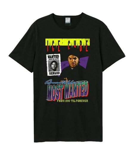 T-shirt Motif/style Glaçon Amerikkka's Most Wanted Bootleg Adulte Noir Noir Amplified