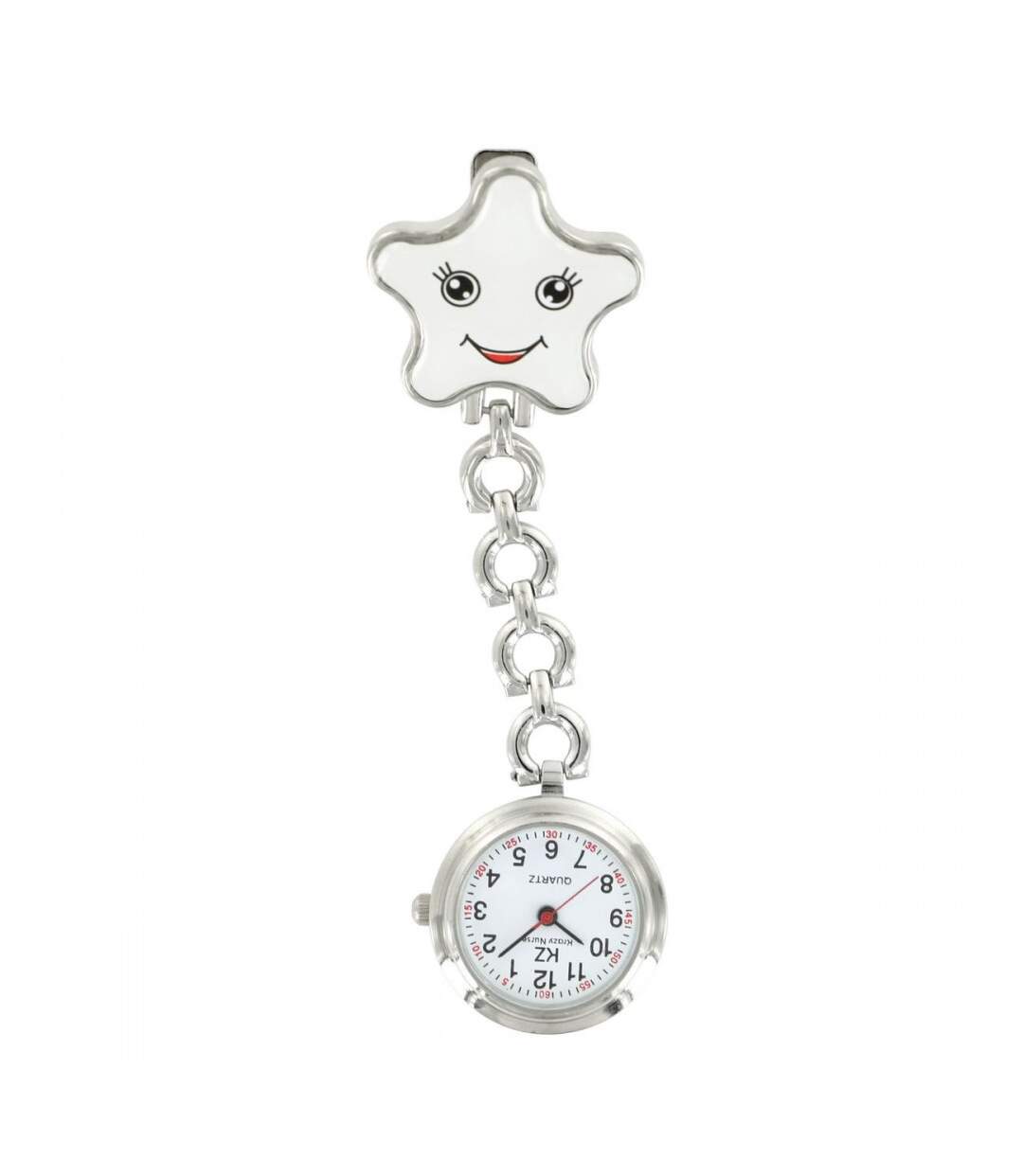 Montre Infirmière Etoile en Métal Blanc KRAZY