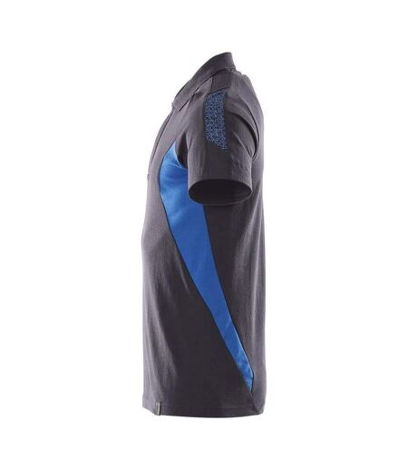 Mens Accelerate Polo Shirt Dark Navy Azure Blue Mascot