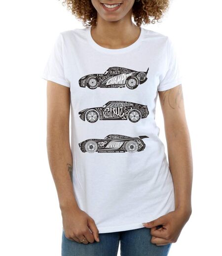 Disney - T-shirt CARS TEXT RACERS - Femme (Blanc) - UTBI13953