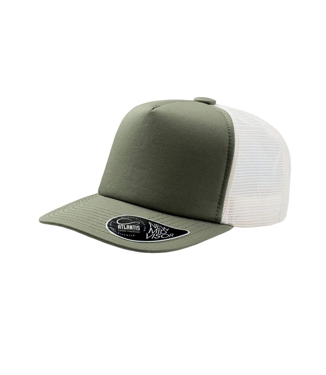 Casquette trucker visière mi-longue record mixte olive Atlantis-1