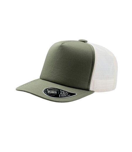 Casquette trucker visière mi-longue record mixte olive Atlantis