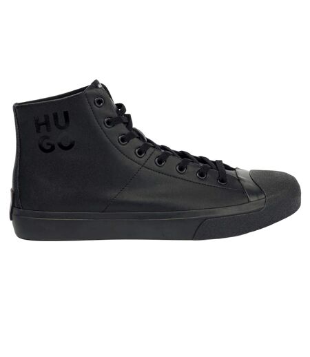 Mens Dyer Leather High Top Trainers Black Hugo