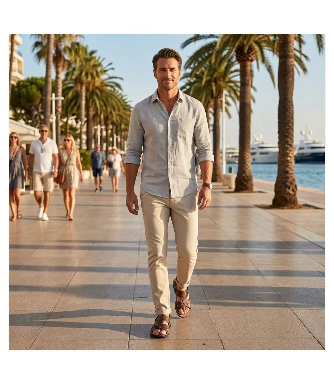 OZABI Sandales Homme Confort Semelle Souple Antiderapante Scratch 39-45-5