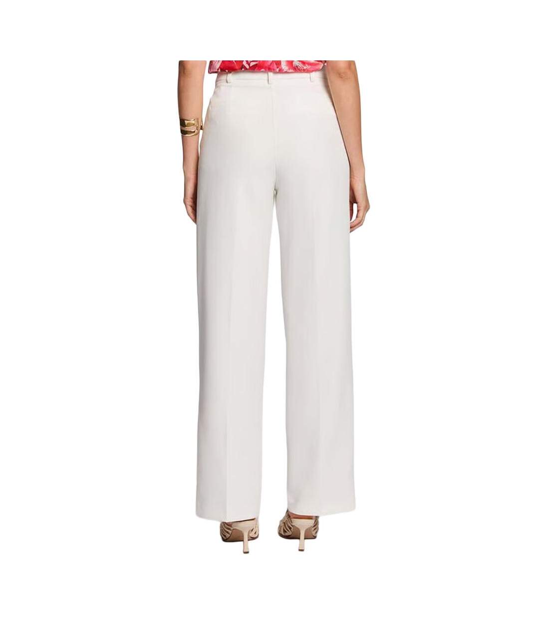 Pantalons fluide blanc femme morgan uni-2