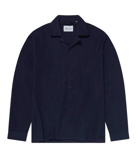 Mens Revere Collar Long-sleeved Shirt Dark Navy Albam