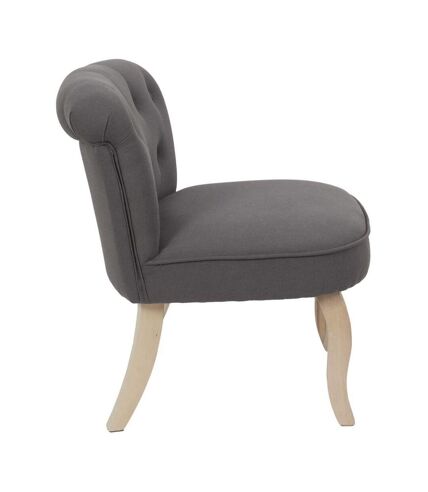 Fauteuil en bois et tissu Eleonore Gris, Taupe