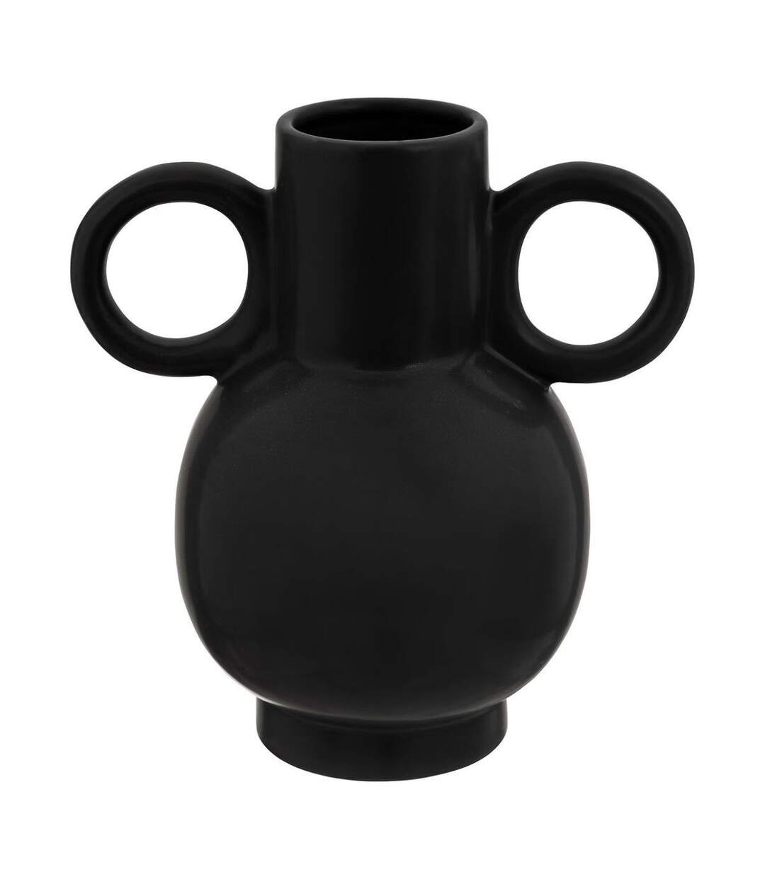 Vase Déco avec Anses Olme 22cm Noir-1