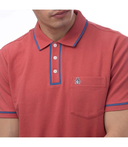 Mens Earl Pique Polo Shirt Red Original Penguin