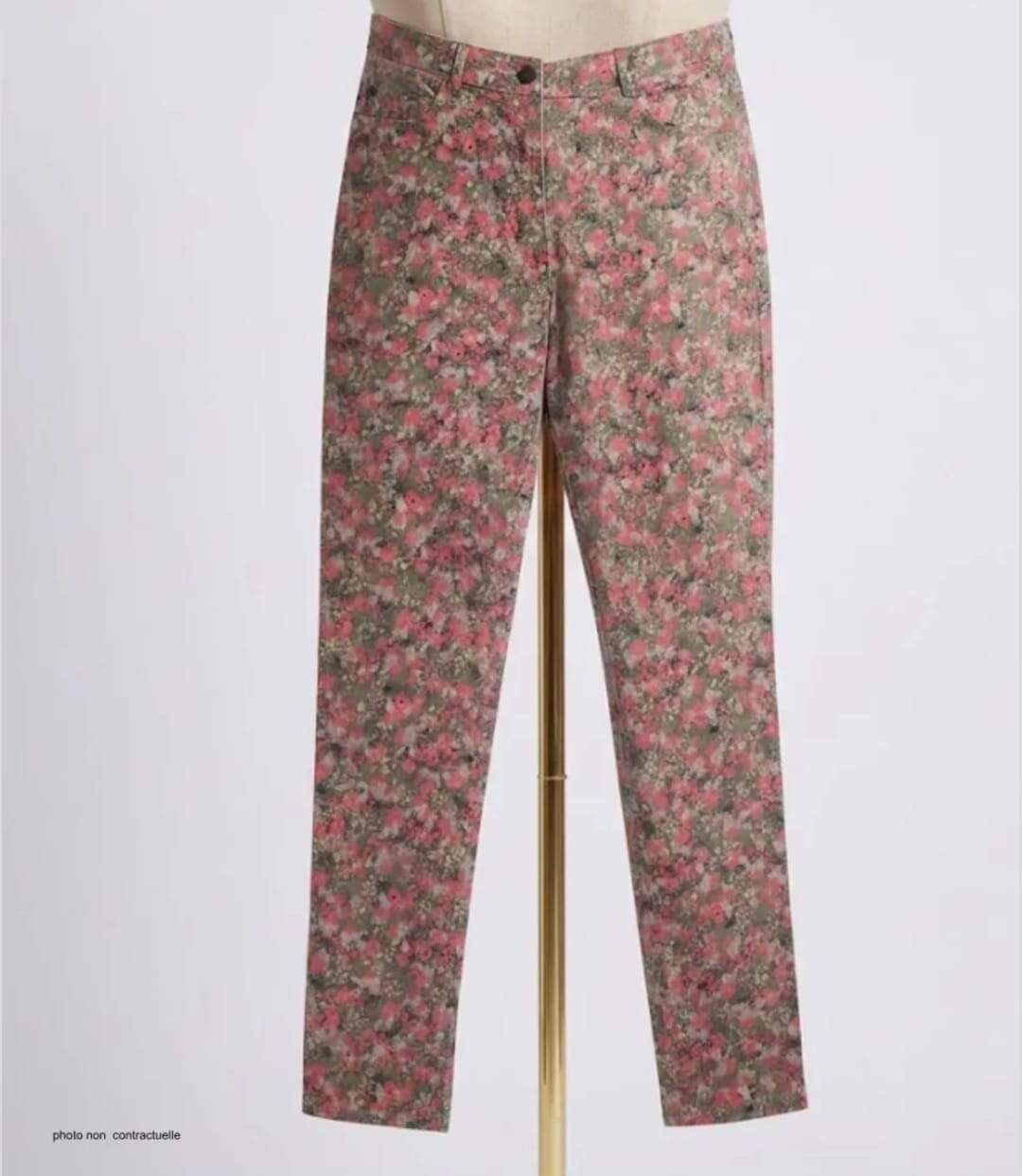 MAYFLOWER BELINDA2O - Pantalon stretch imprimé fleuri orange : fraîcheur et confort absolu-3