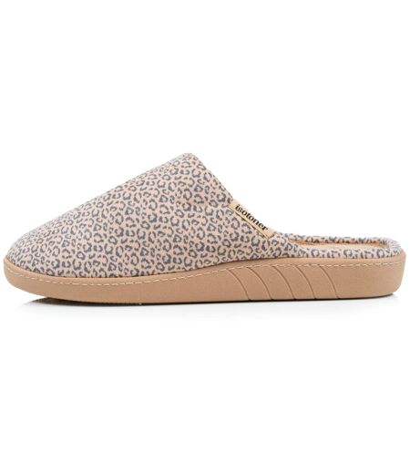 Isotoner Chaussons Mules femme velours semelle ergonomique, mousse à mémoire forme