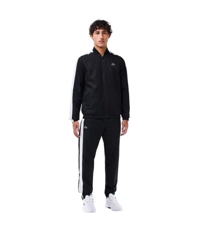 Mens Colourblock Tennis Tracksuit Set Black White Lacoste