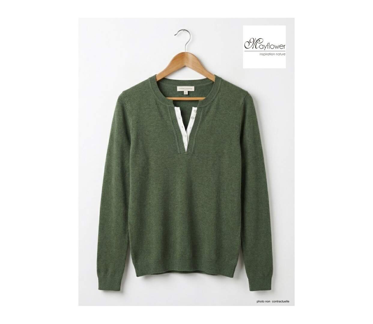 Pull Col Fantaisie Femme Mayflower Papaye1k Kaki-5