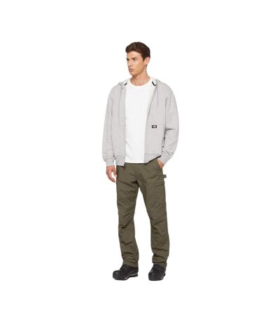 Mens Fleece Full Zip Hoodie Heather Grey Dickies