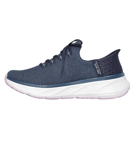 Womens/ladies Edgeride Slip-in Trainers Navy Lavender Skechers