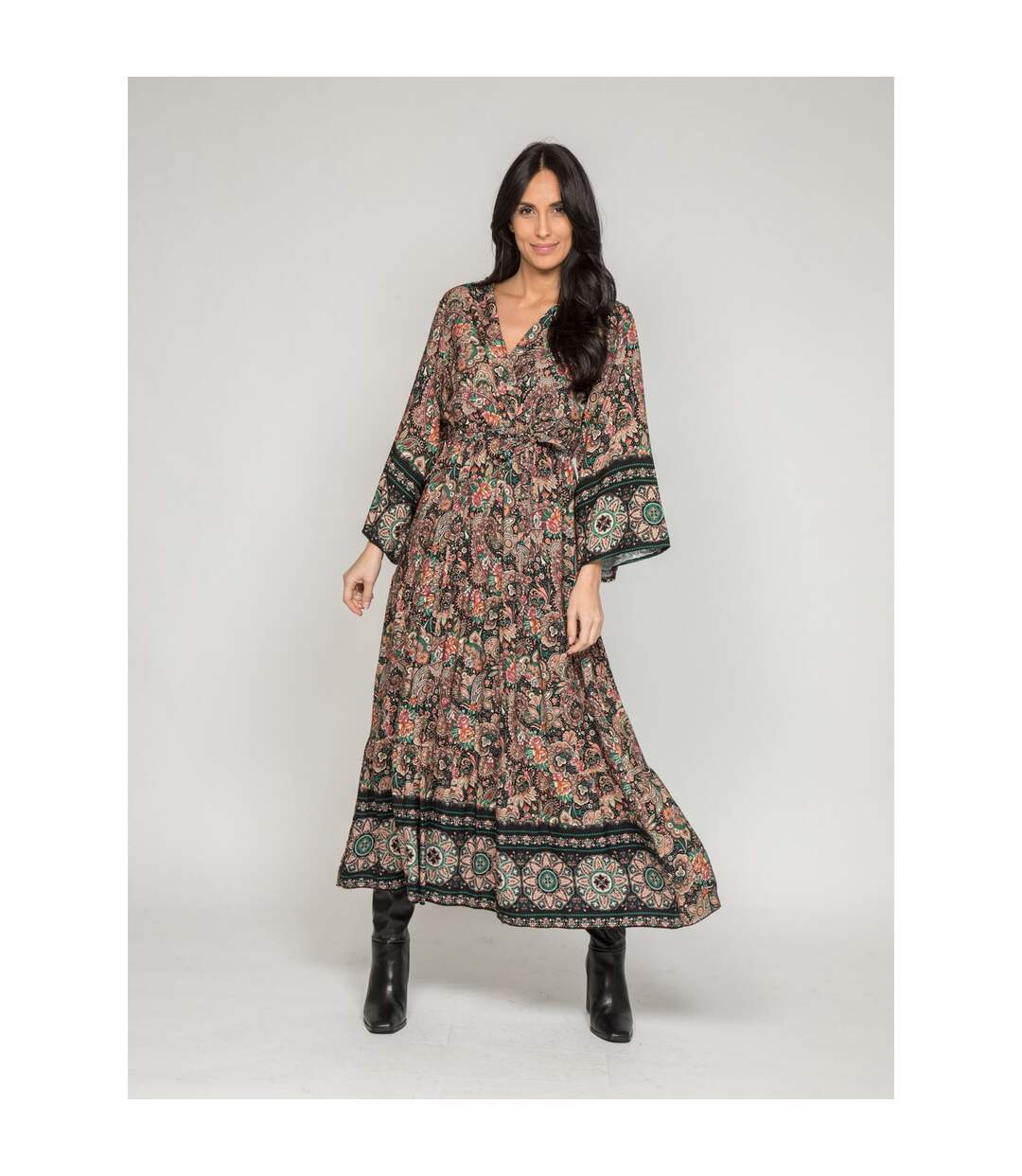 Robe longue motifs IZRA - Dona X Lisa-1