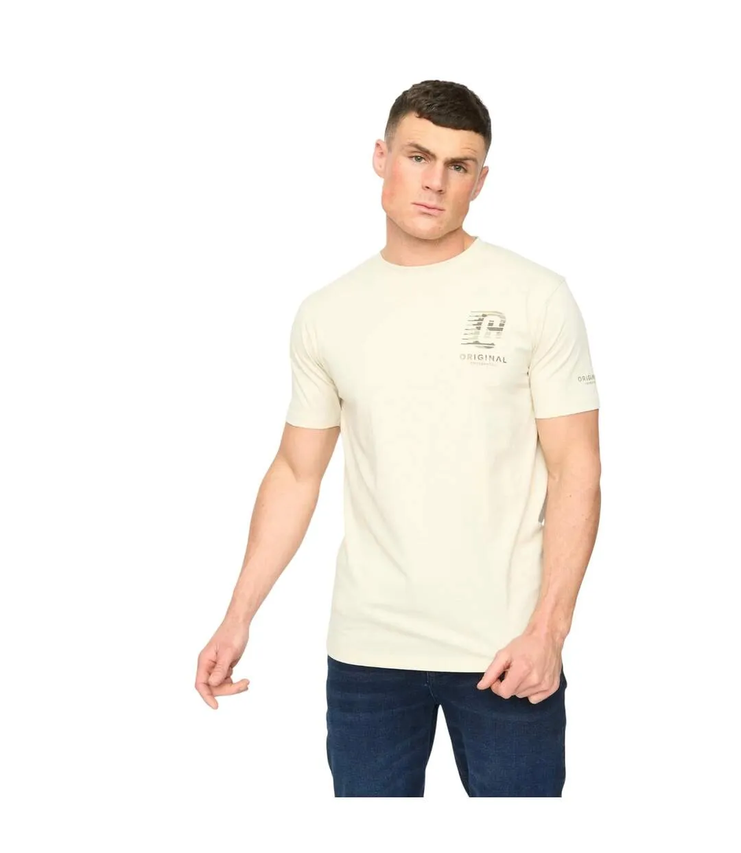 T-shirt Winchamp Homme Beige Crosshatch-2