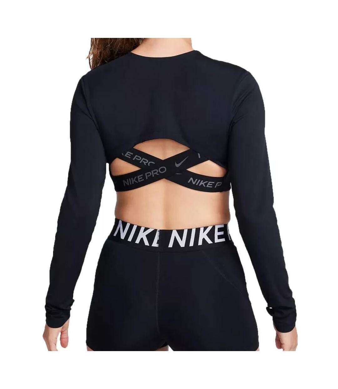 T-Shirt noir femme nike crop - l-2