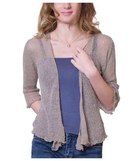 Gilet en maille YASMINA beige Coton Du Monde