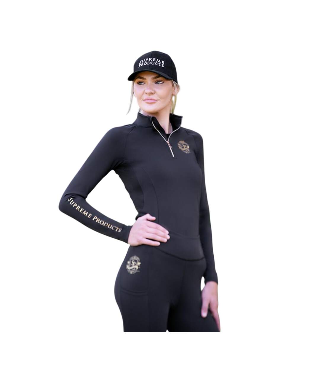 Haut thermique active show rider femme noir / jaune or Supreme Products-1