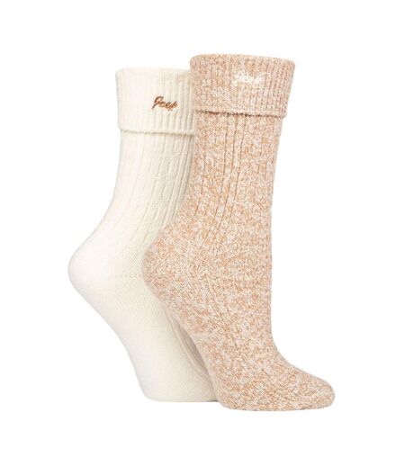 2 Pack Ladies Turn Cuff Boot Socks | Performance Polyester Walking Socks