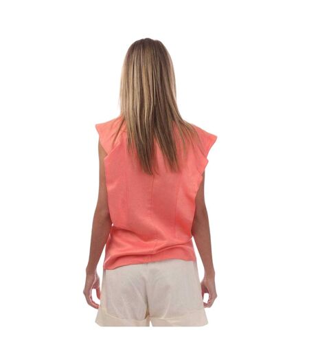 Blouse Manches Volantées Bileina Femme Corail Boss